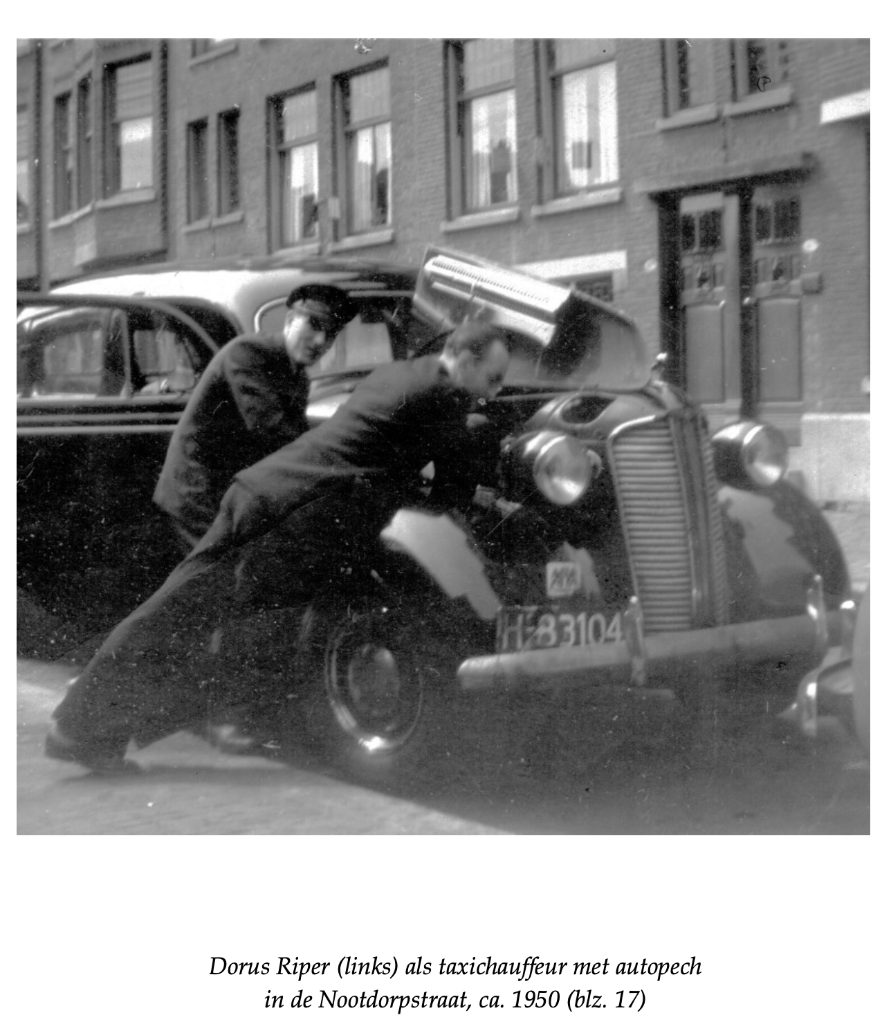 Dorus Riper taxichauffeur ca. 1950